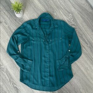 Apt. 9 Teal Pinstripe Button-Down Shirt